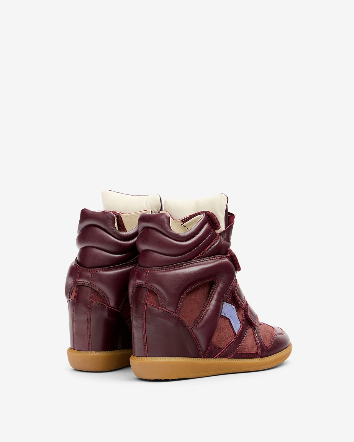 Isabel Marant Bekett Concealed Wedge Sneakers – Plum & Lavender Leather & Suede