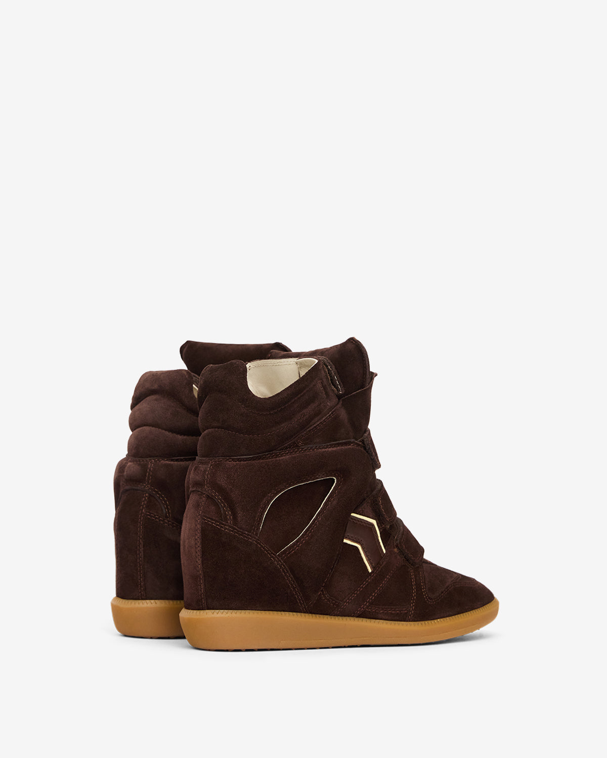 Isabel Marant Bekett Wedge Sneakers – Chocolate & Light Yellow Calfskin Leather & Suede