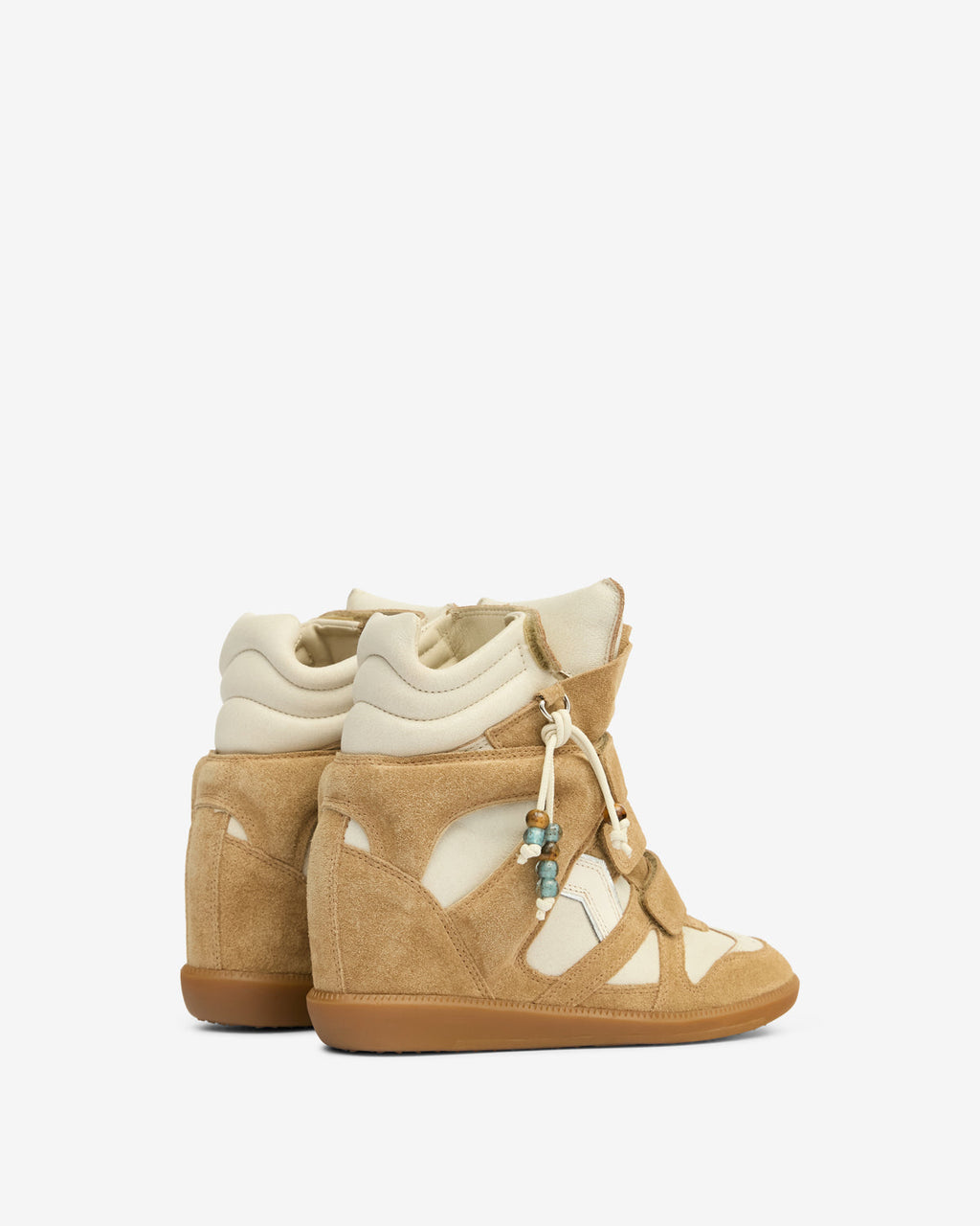 Isabel Marant Bekett Concealed Wedge Sneakers – Beige & Chalk Leather & Suede
